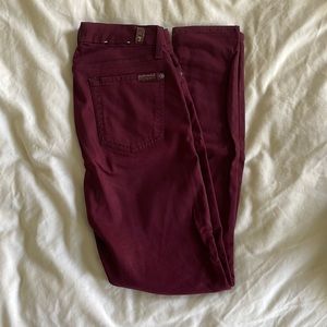 J Brand Maroon Skinny Pants. Size 26.